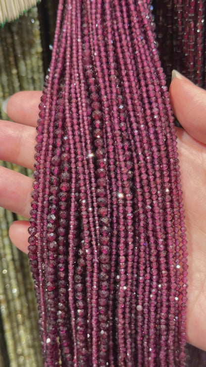 Fil de perles facettées Grenat violet A