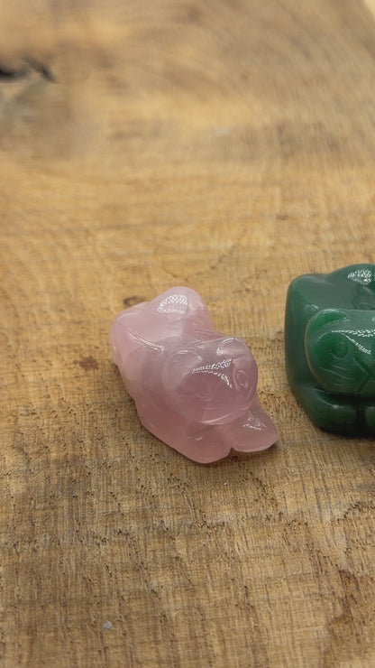 Lot de 2 chat Mix en Quartz rose & Aventurine verte (5.6€ au lieu 8 € l’unité)