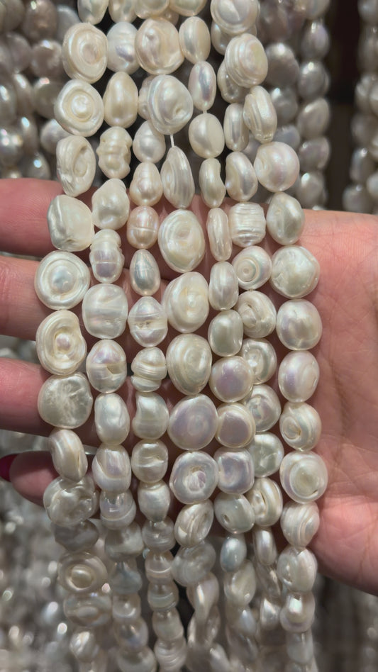 Fil de perle d’eau douce 9x11 mm [97]