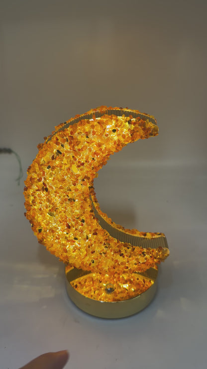 Moon Lamp in Amber 21x14 cm – Rechargeable & Touch-sensitive