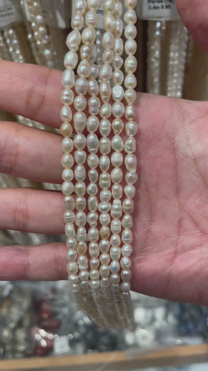 Fil de perle d’eau douce 3.8-4mm [19]
