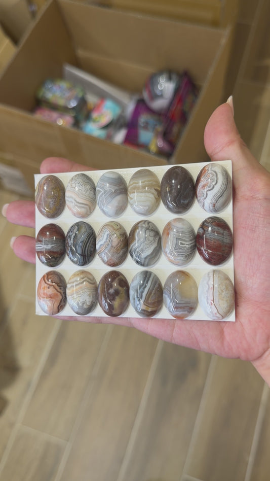Lot de 24 pendentif Cabochon Ovale Agate Crazy 18x25