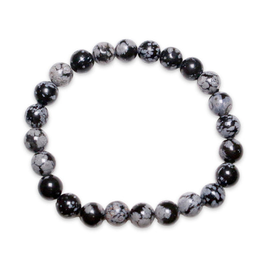 Bracelet Obsidienne flocon de neige A taille homme