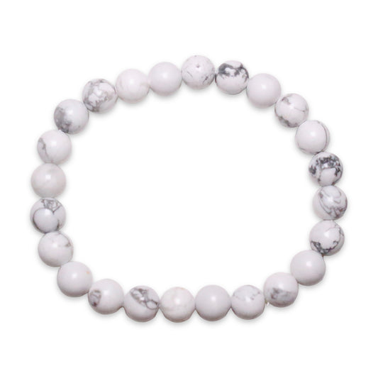 Witte howlite armband voor heren