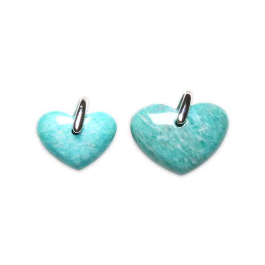 Pendentif Amazonite forme coeur percé devant