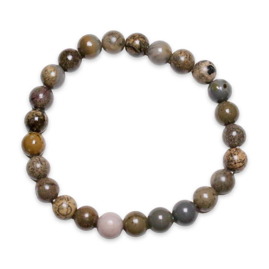 Monochrome jasper bracelet man size