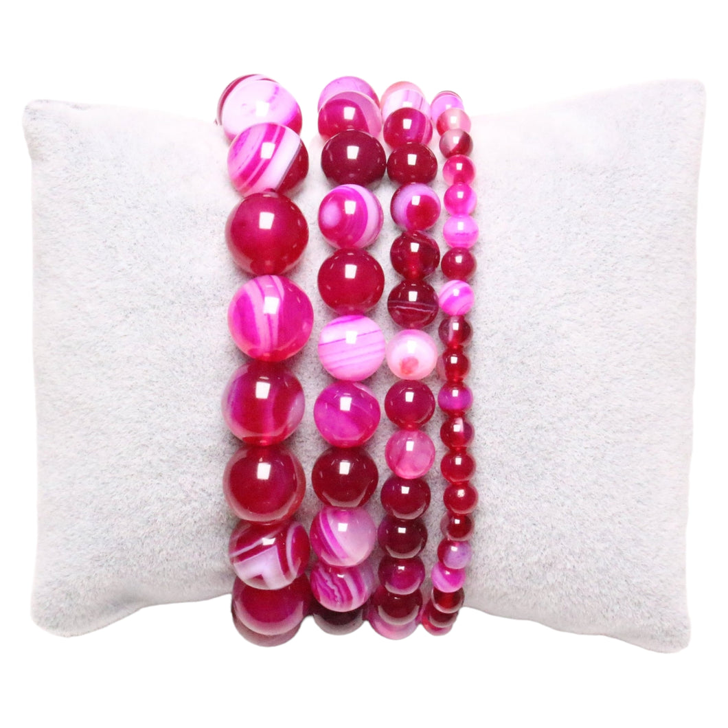 Fushia pink agate bracelet