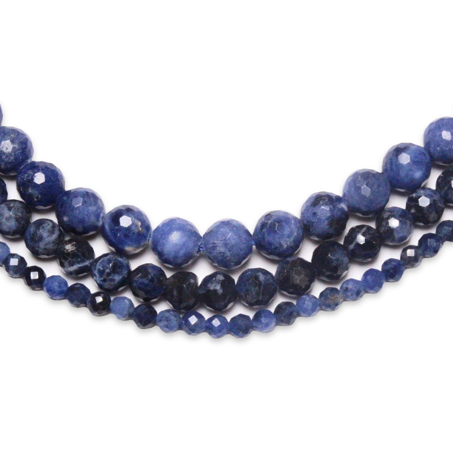 Sodalite wire in pearl faceted