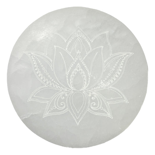 Lotus plate in selenite