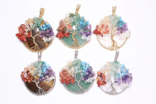 Pendentif arbre de vie 7 chakras