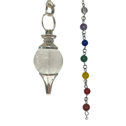 Pendulum 7 Rock Crystal Chakra's