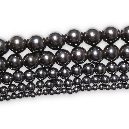 Magnetic hematite pearl wire