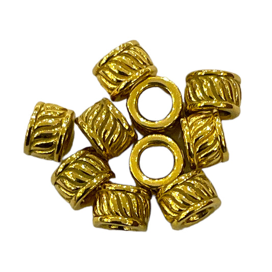 10 Breloque intercalaire acier inoxydable rondelle doré