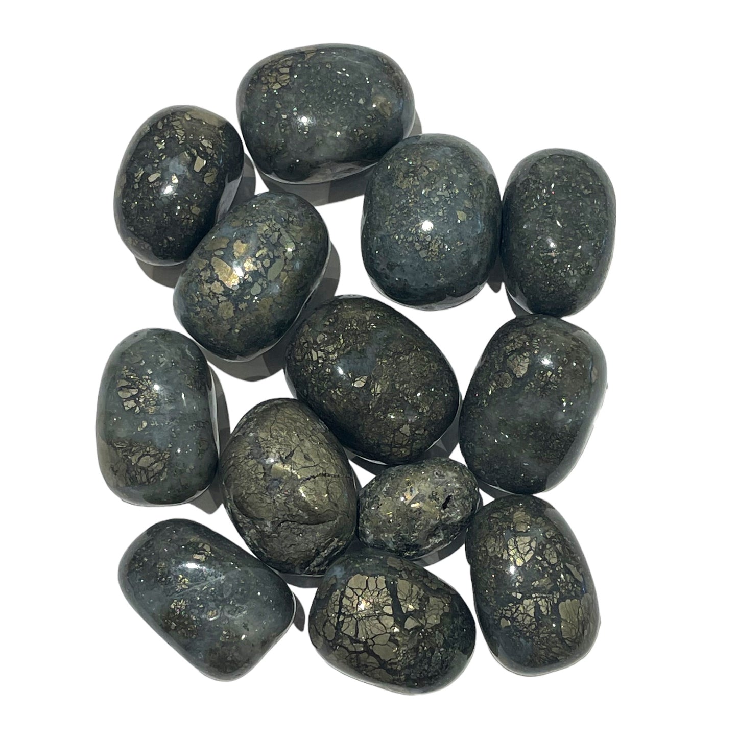 Gerolde steen in blauwe calcédonia